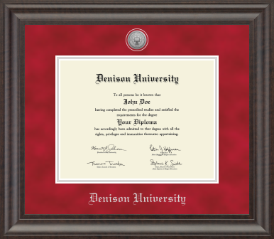 Acadia Medallion Red Suede Diploma Frame-gifts-frames-Shop Denison