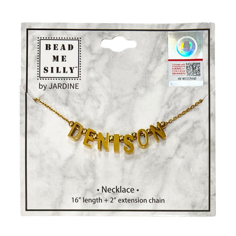 Gold Denison Letter Necklace