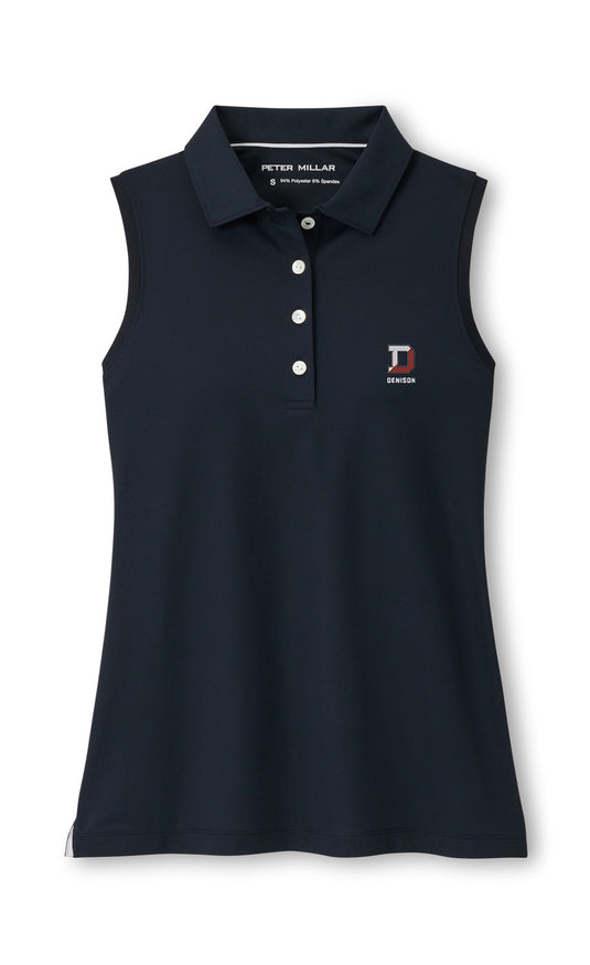 Women's Banded Sport Mesh Sleeveless Button Polo