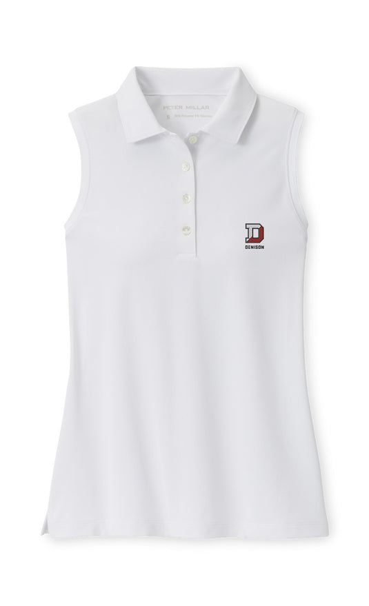 Women's Banded Sport Mesh Sleeveless Button Polo
