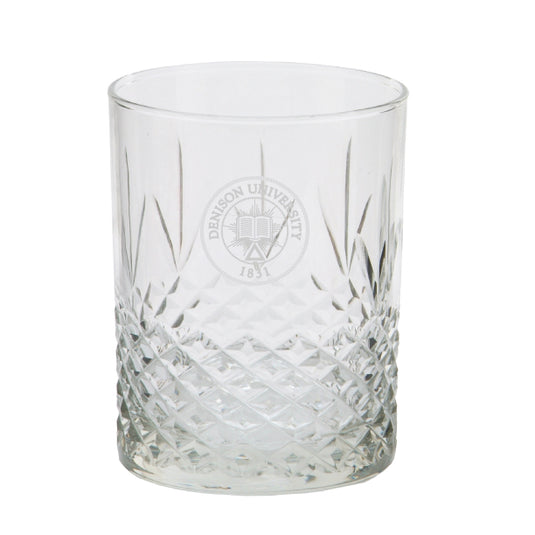 14oz Etched Diamond Cut Rocks Glass