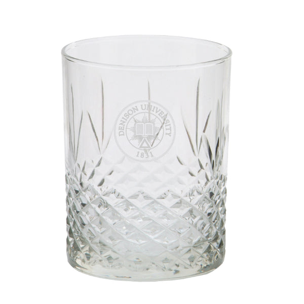 14oz Etched Diamond Cut Rocks Glass – Shop Denison University