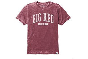 League Heather Burgundy T-Shirt w/campus classic white BIG RED