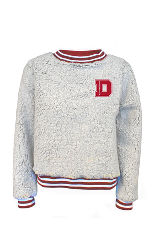 Sherpa Crop with Contrasting Trim-women-sweatshirts-Shop Denison